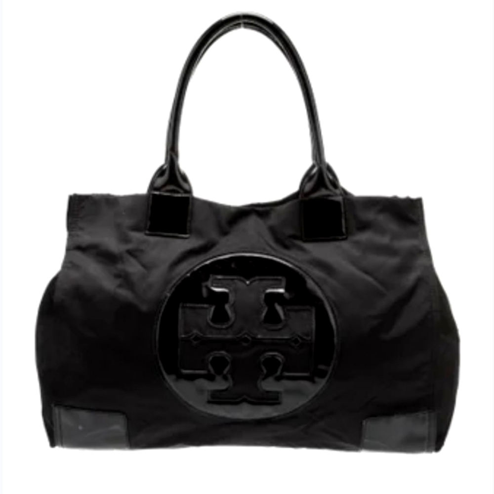TORY BURCH ELLA XL TOTE NYLON/PATENT LEATHER